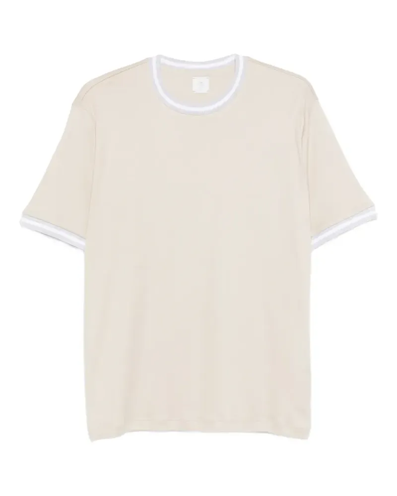 Eleventy T-Shirt mit geripptem Besatz - Nude Nude