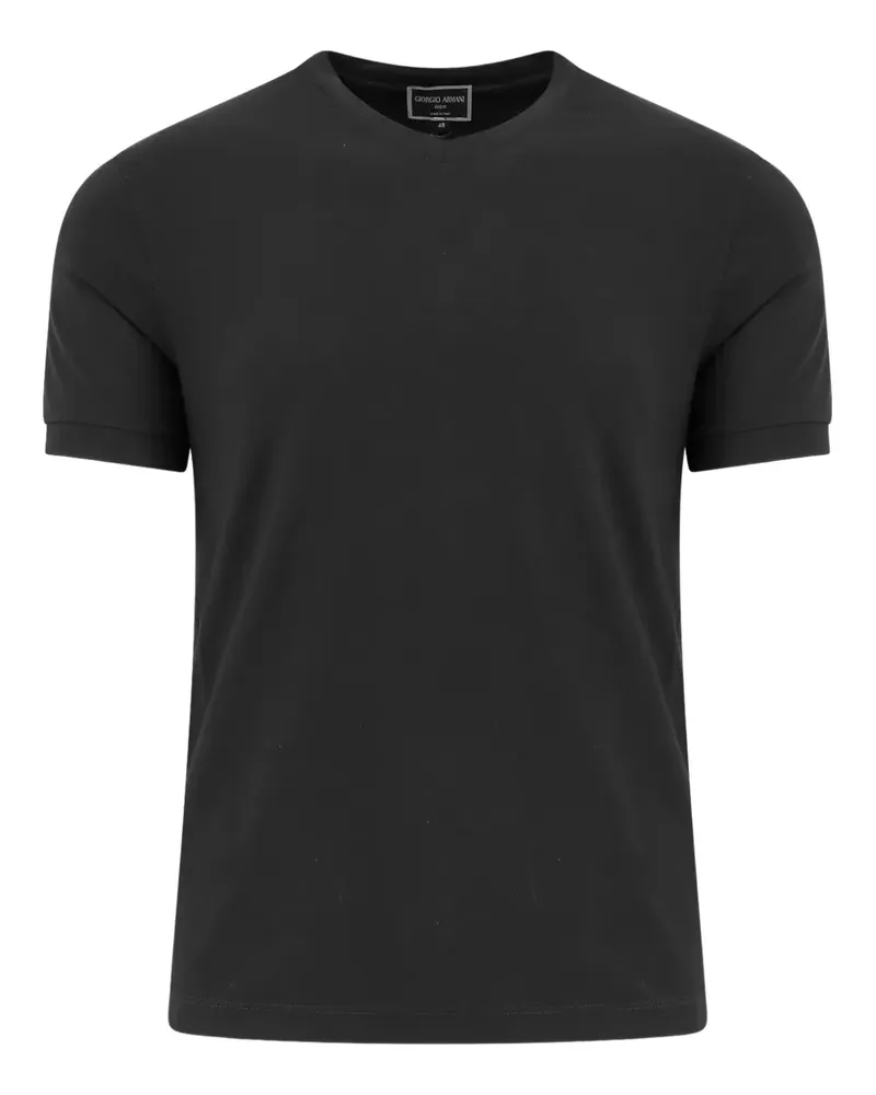 Giorgio Armani T-Shirt mit V-Ausschnitt - Schwarz Schwarz