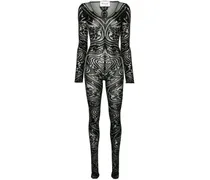 x ETRO Body Tattoo Catsuit mit V-Ausschnitt - Grau