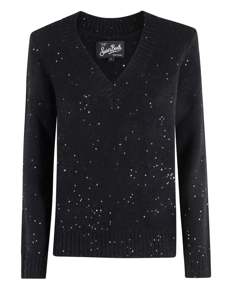 MC2 Saint Barth Eleara Pullover mit Pailletten - Schwarz Schwarz
