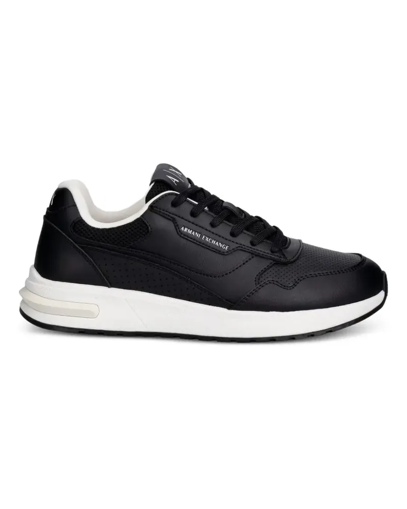 Armani Exchange Perforierte Sneakers - Schwarz Schwarz