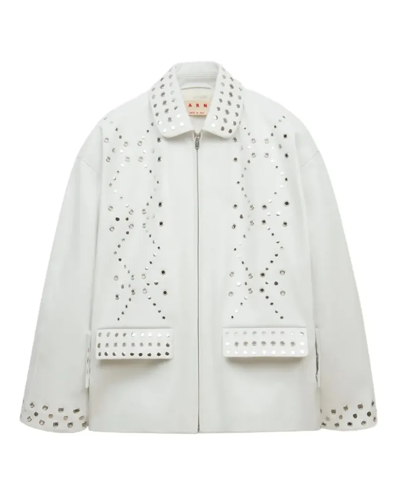 Marni white leather jacket with studs - Weiß Weiß