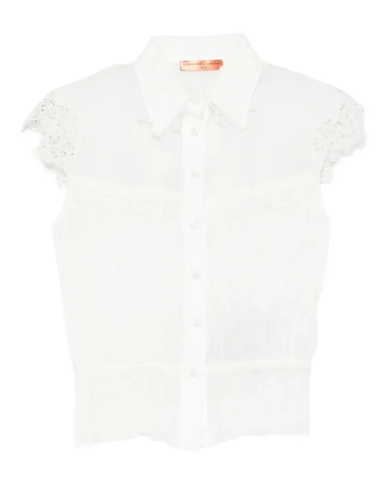 Ermanno Scervino lace-trim blouse - Weiß Weiß