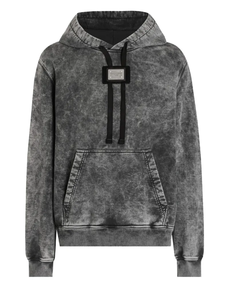 Dolce & Gabbana Hoodie mit Logo-Patch - Grau Grau