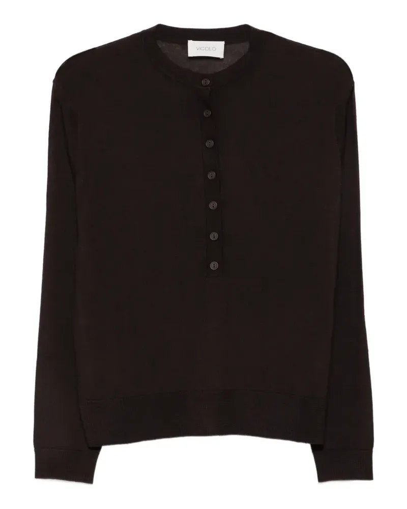 VICOLO Pullover mit Knopfleiste - Braun Braun