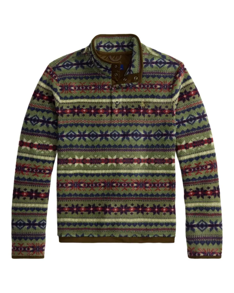 Ralph Lauren Gemusterter Pullover mit Stehkragen - Grün Grün
