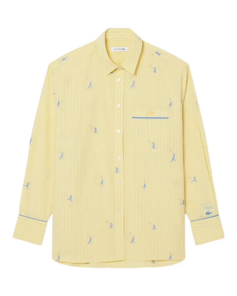 Lacoste Gestreiftes Hemd - Gelb Gelb