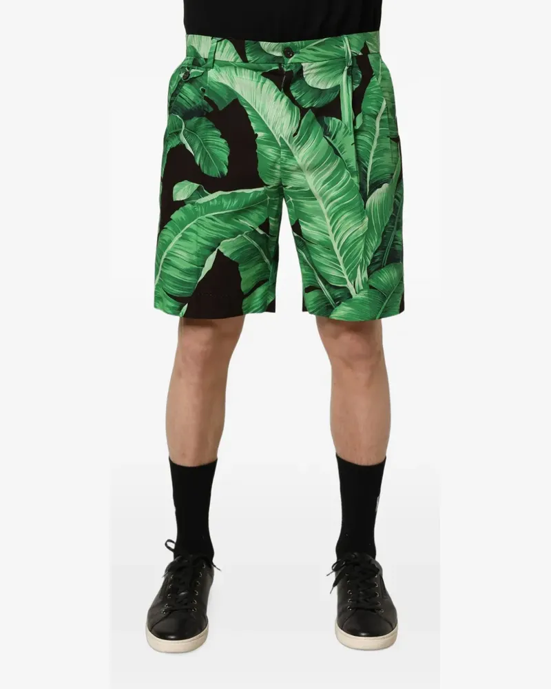 Dolce & Gabbana banana leaf-print Bermuda shorts - Grün Grün