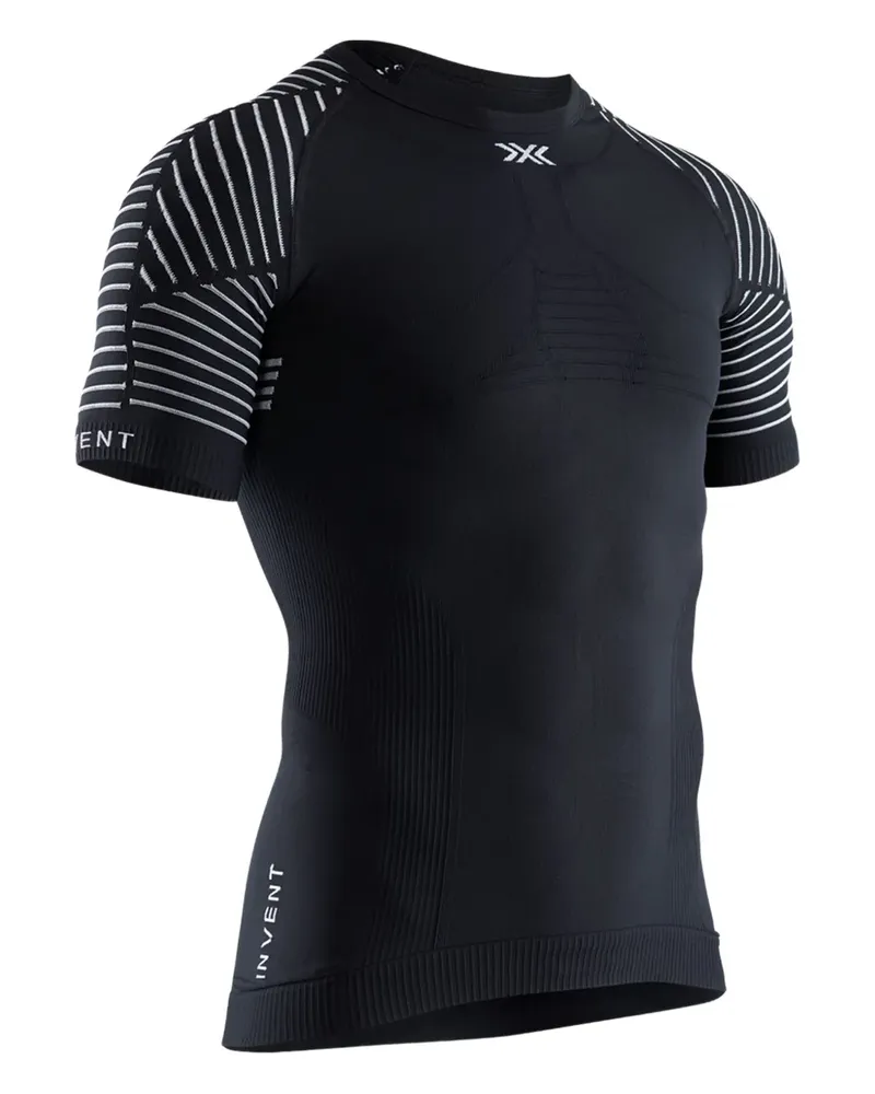 X-Bionic Gestreiftes T-Shirt - Schwarz Schwarz