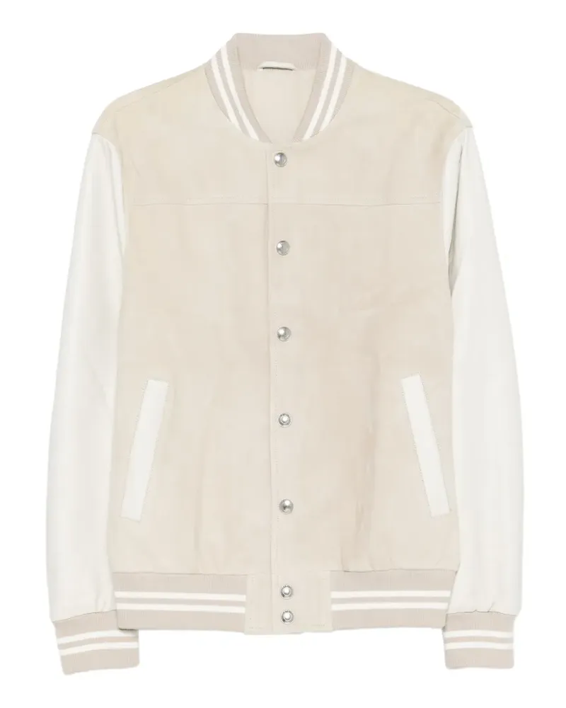 Eleventy Gestreifte Bomberjacke - Nude Nude