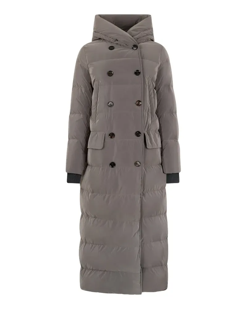 MOORER padded hooded double-breasted coat - Grau Grau