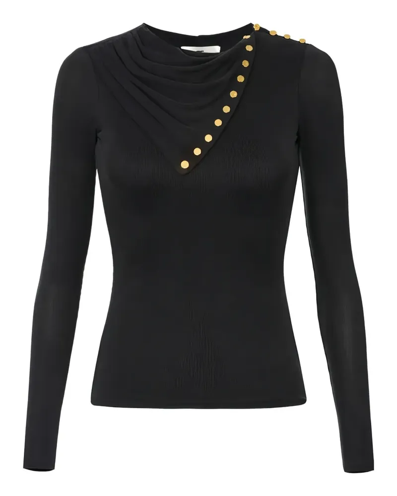 Elisabetta Franchi Drapiertes Langarmshirt - Schwarz Schwarz