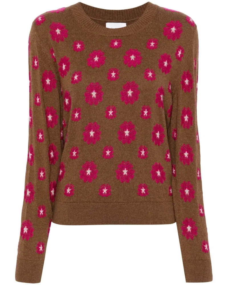 Barrie Pullover mit Blumen-Intarsie - Braun Braun