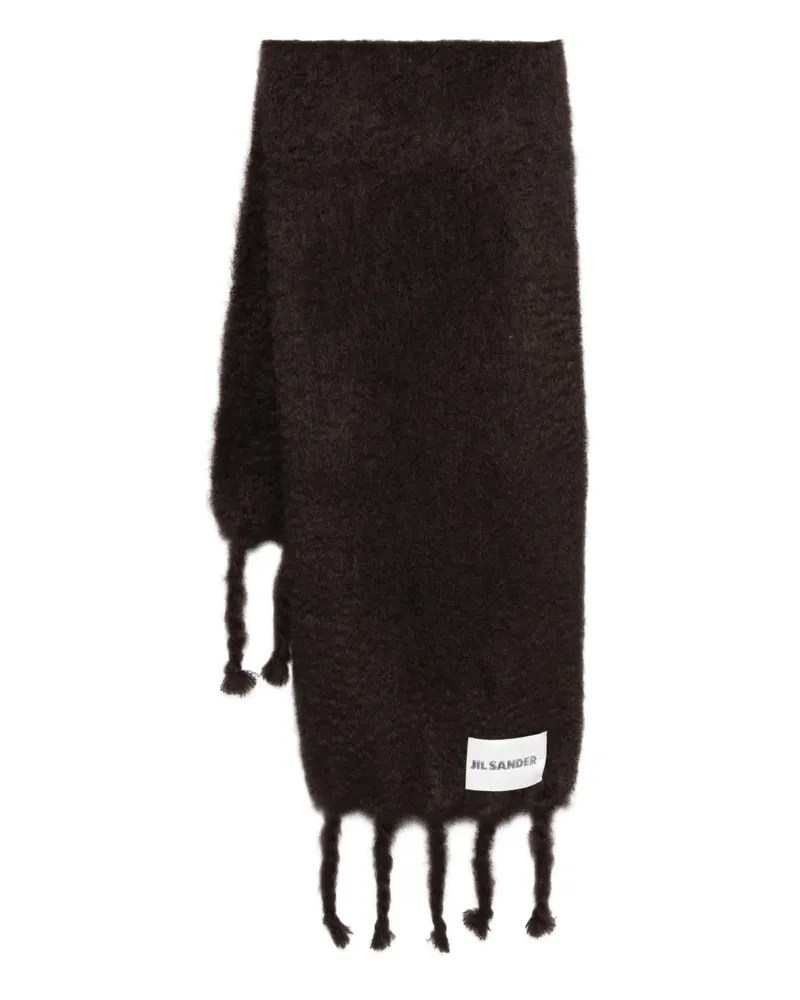 Jil Sander Schal mit Fransen - Braun Braun