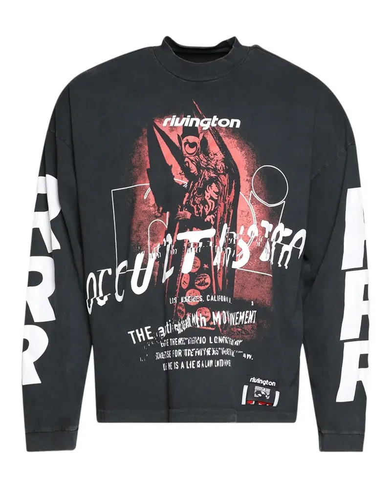 RRR123 Occultista T-Shirt mit grafischem Print - Schwarz Schwarz