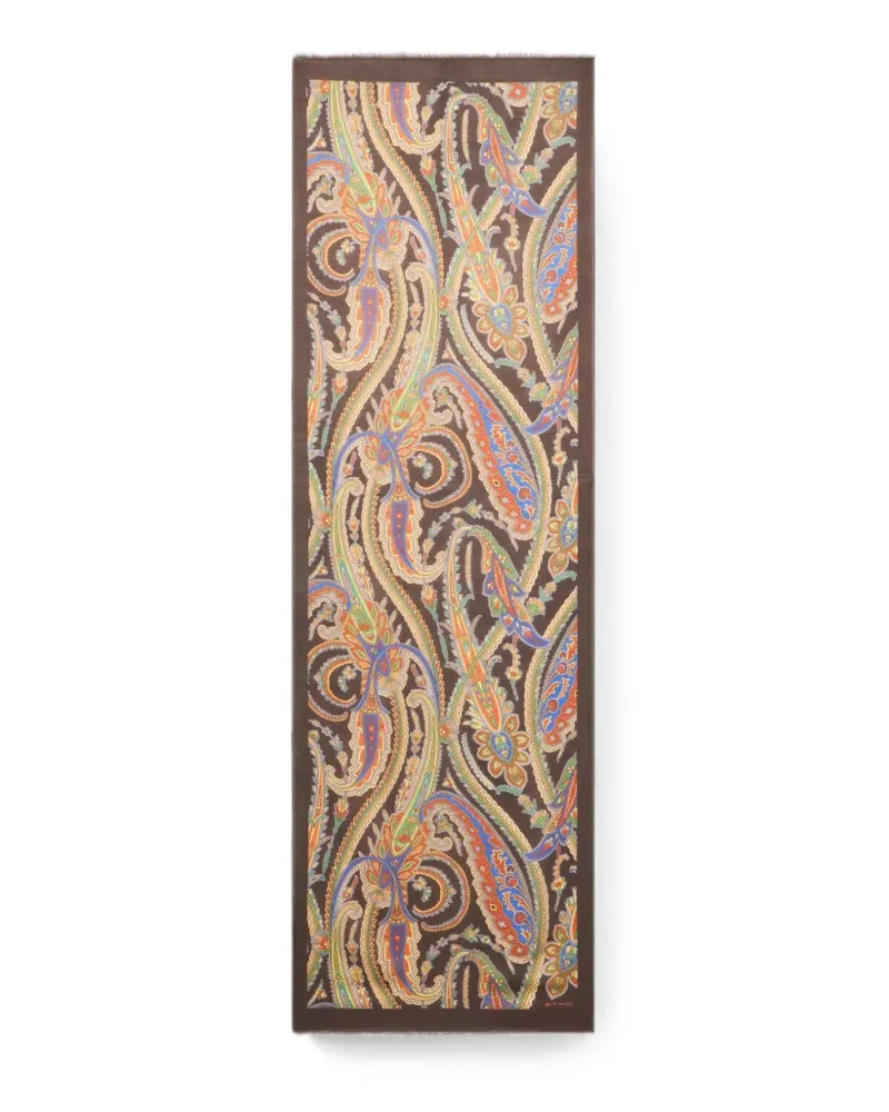 Etro Schal aus Modal und Kaschmir mit Paisley-Motiv - Braun Braun