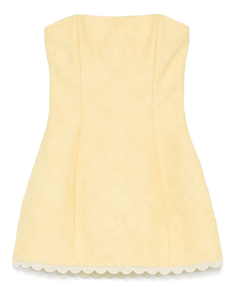 Elisabetta Franchi Minikleid aus Raffiabast - Gelb Gelb