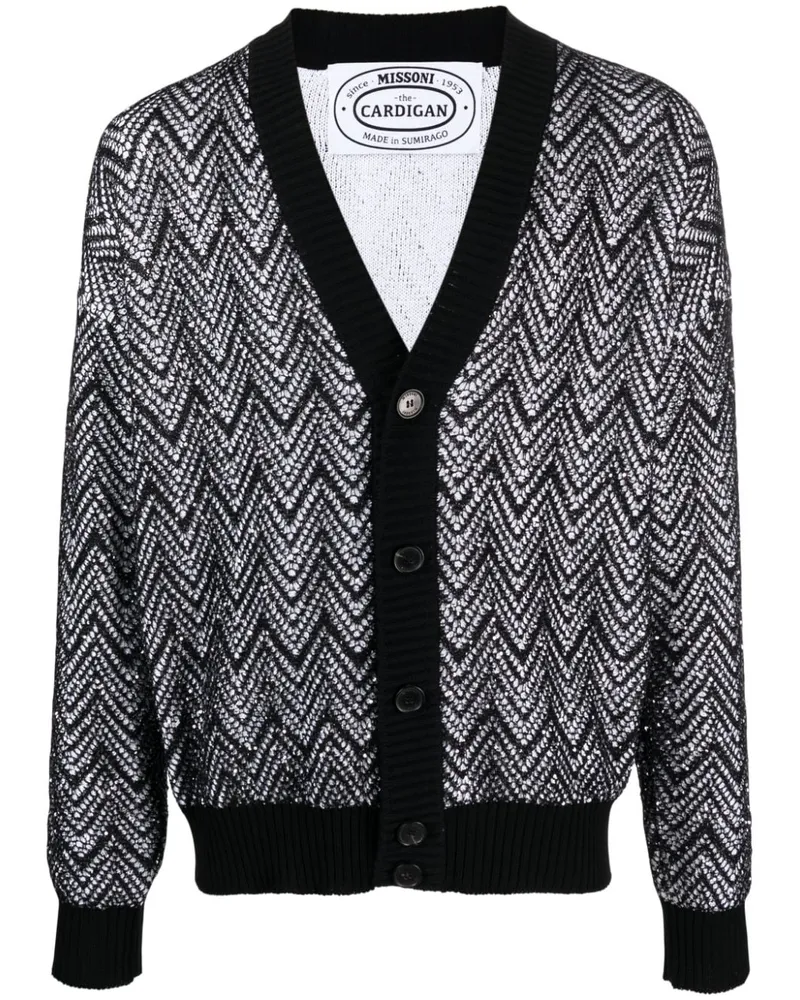 Missoni Gemusterter Cardigan mit Pailletten - Schwarz Schwarz