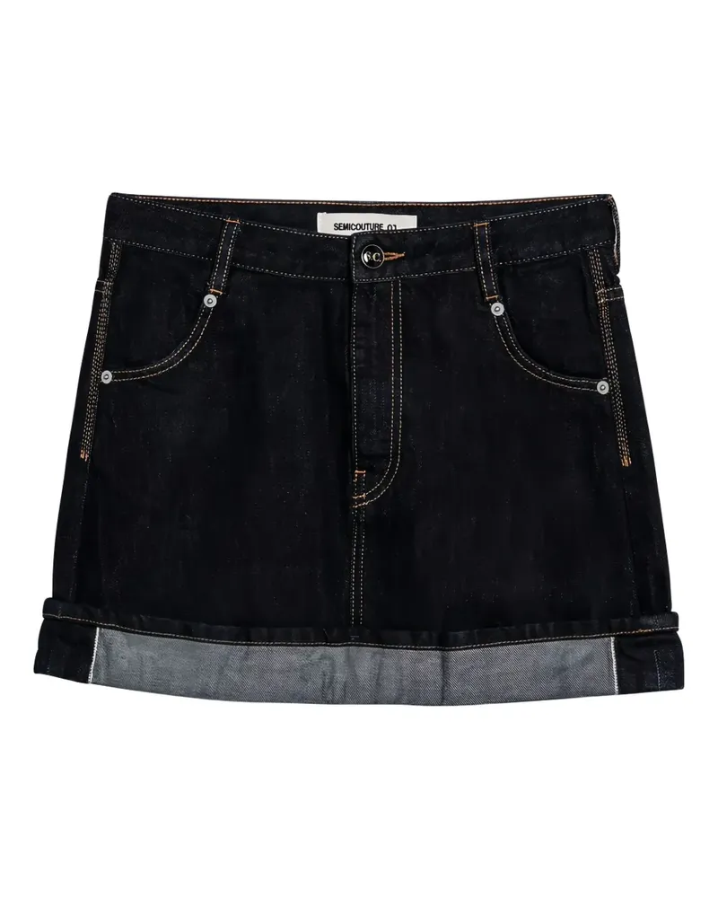 Semicouture Minirock mit gerolltem Saum - Blau Blau