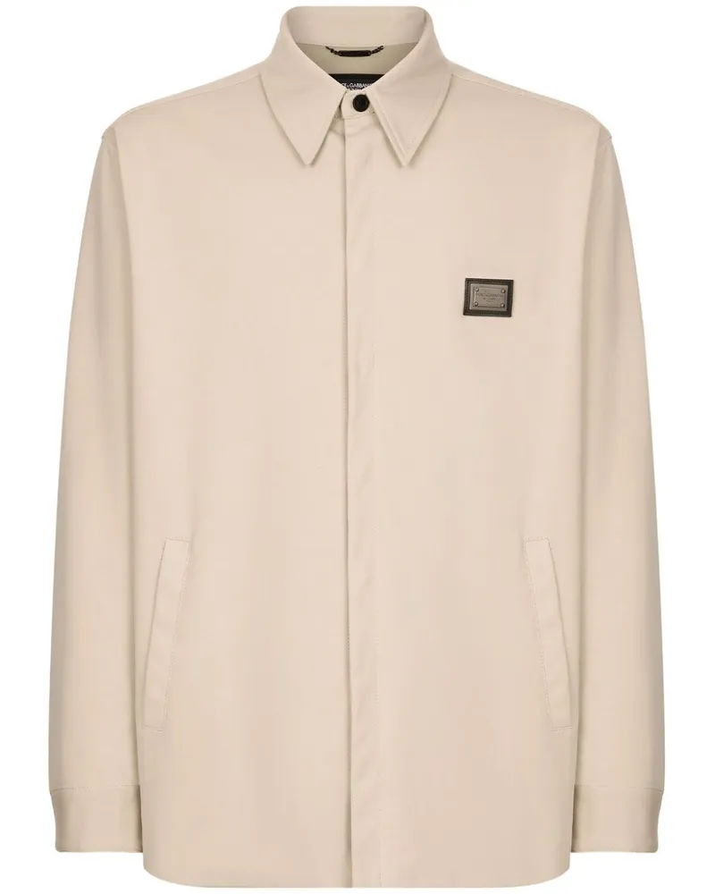 Dolce & Gabbana Hemdjacke mit Logo-Patch - Nude Nude