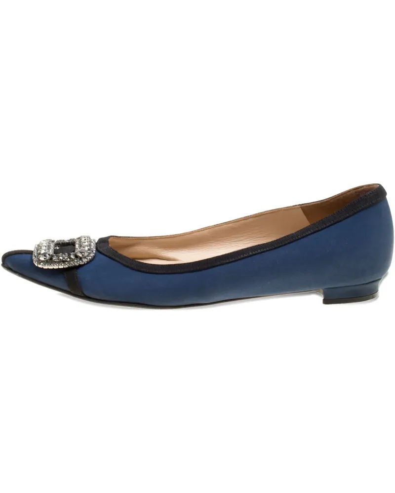 Manolo Blahnik Hangisi Loafer mit Kristallschnalle - Blau Blau