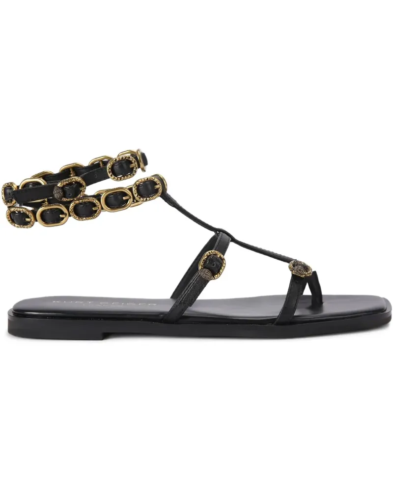 Kurt Geiger Flache Gladiator Sandalen - Schwarz Schwarz