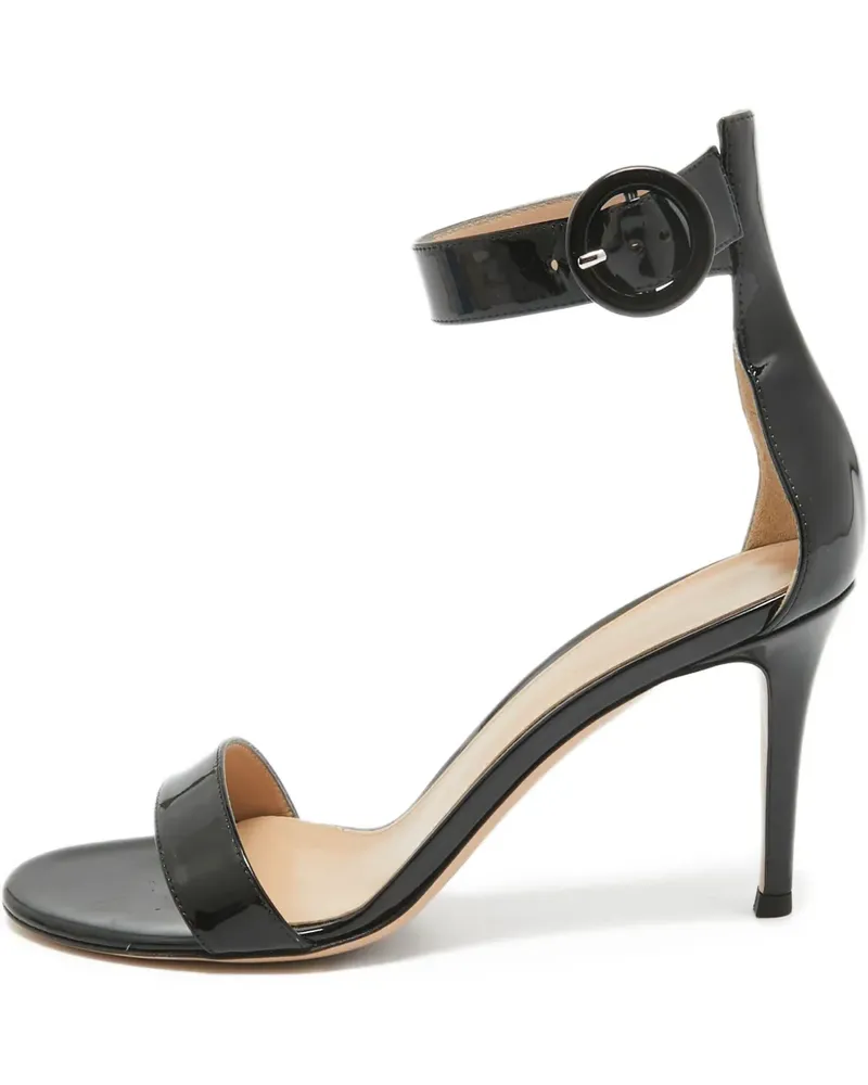 Gianvito Rossi Pre-owned Portofino Sandalen aus Lackleder mit Knöchelriemen 90mm - Schwarz Schwarz