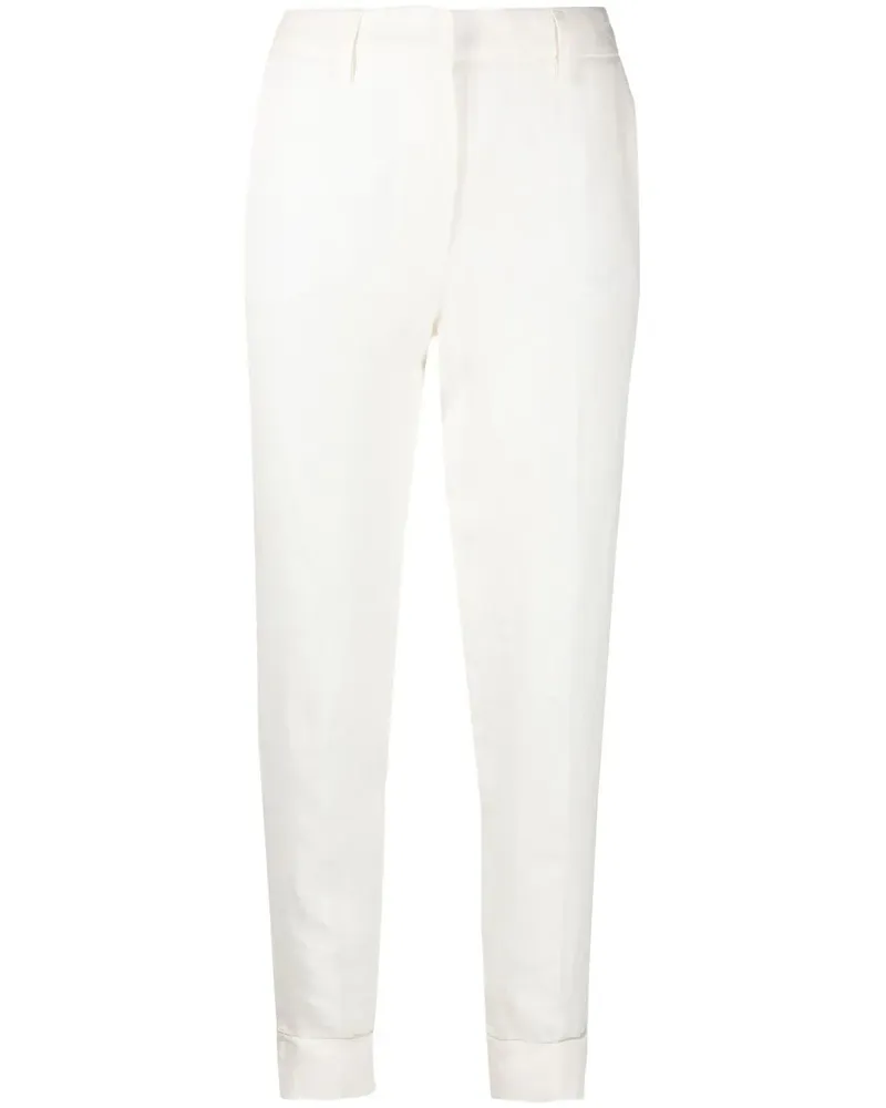 Fabiana Filippi Schmale Cropped-Hose aus Leinen - Nude Nude