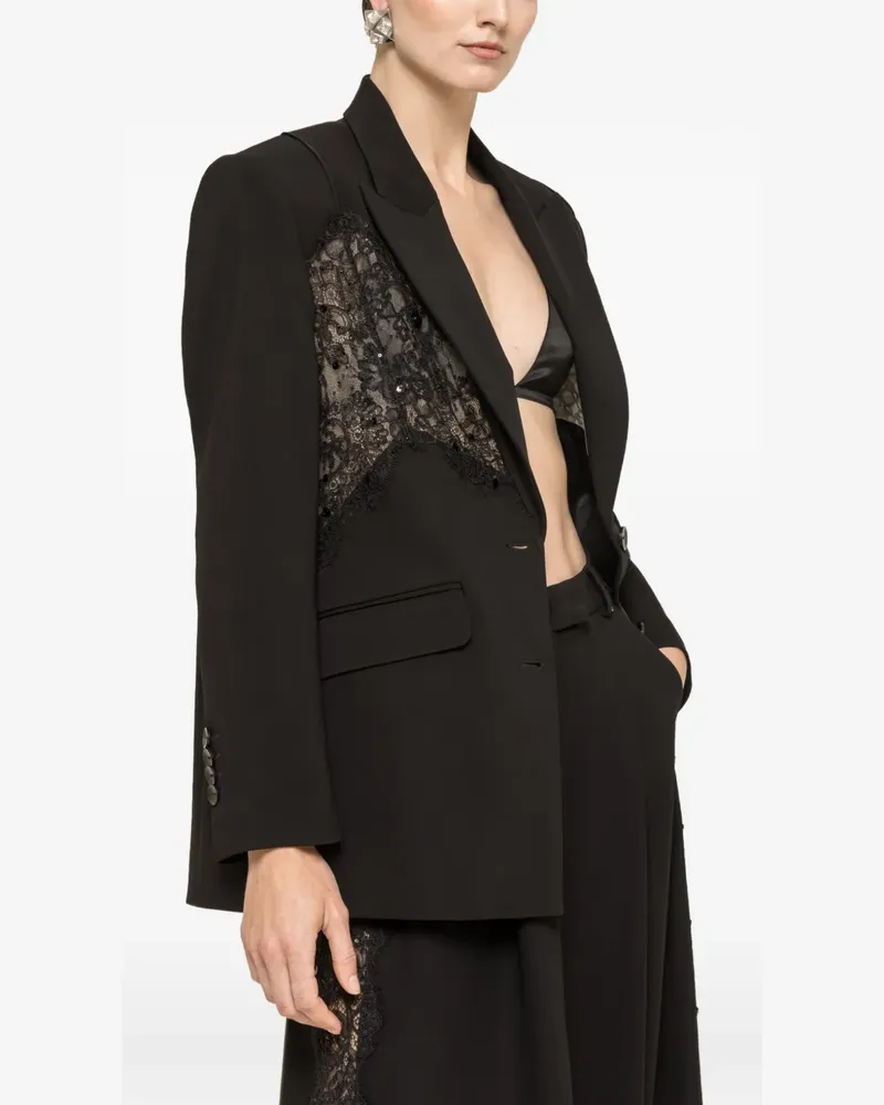 NISSA Blazer mit Spitzeneinsatz - Schwarz Schwarz