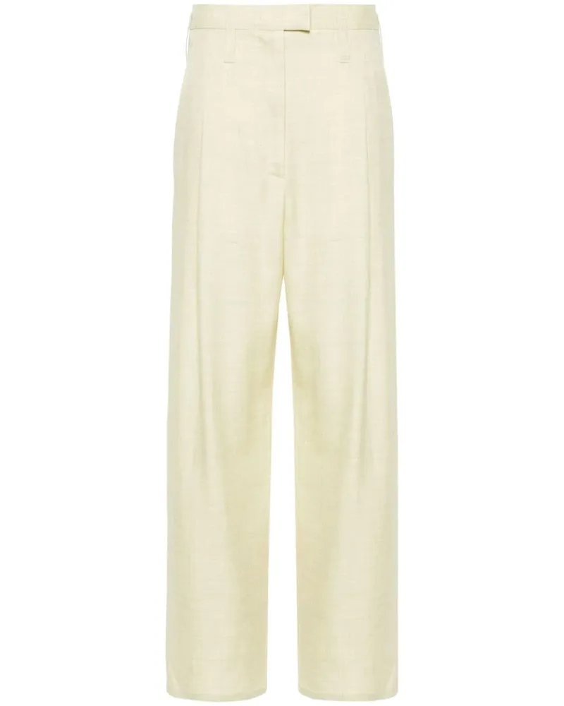 Philosophy Di Lorenzo Serafini Gerade Chambray-Hose mit Falten - Gelb Gelb