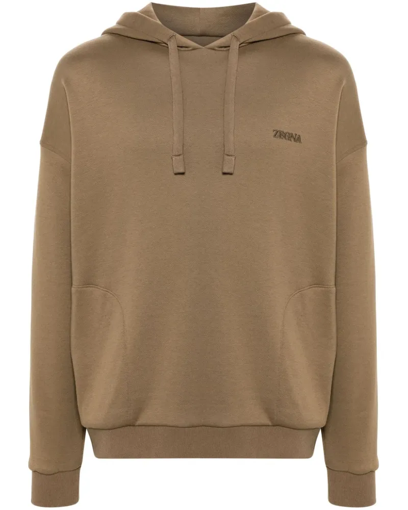 Ermenegildo Zegna Back Hoodie mit Passe Braun