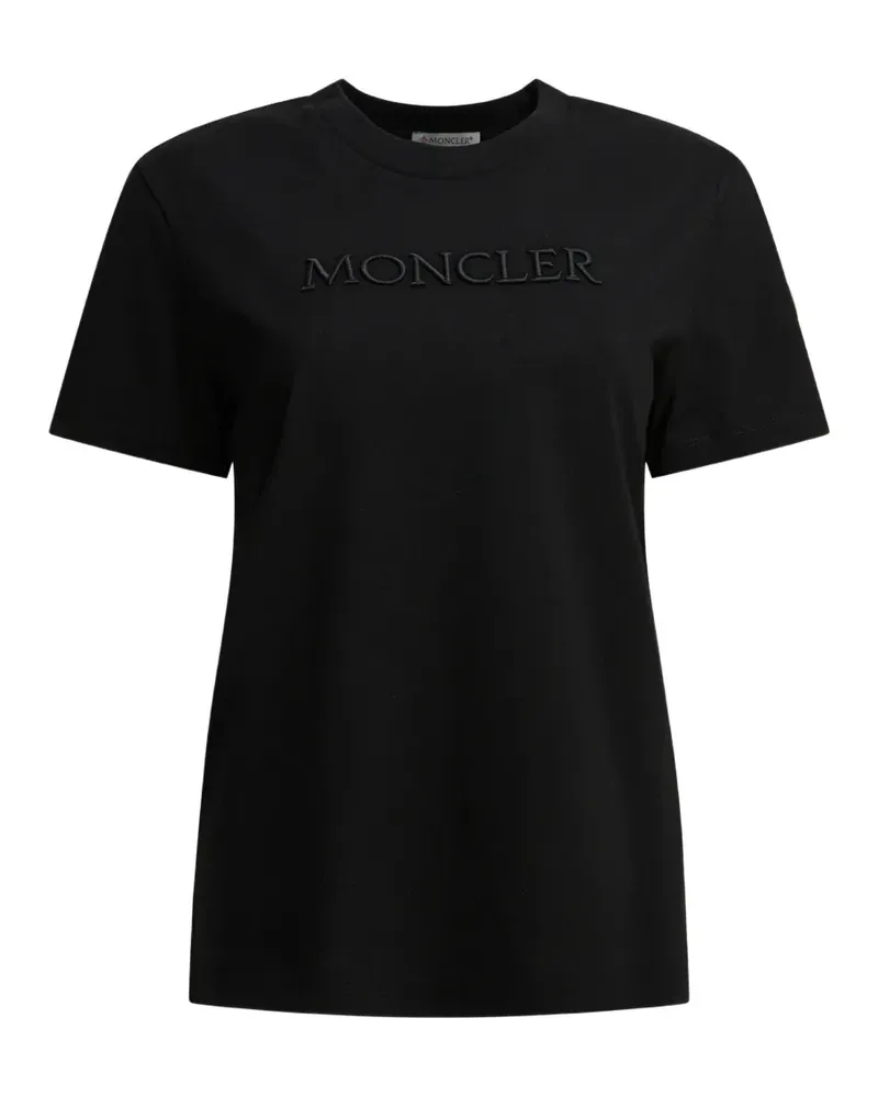 Moncler T-Shirt mit rundem Ausschnitt - Schwarz Schwarz