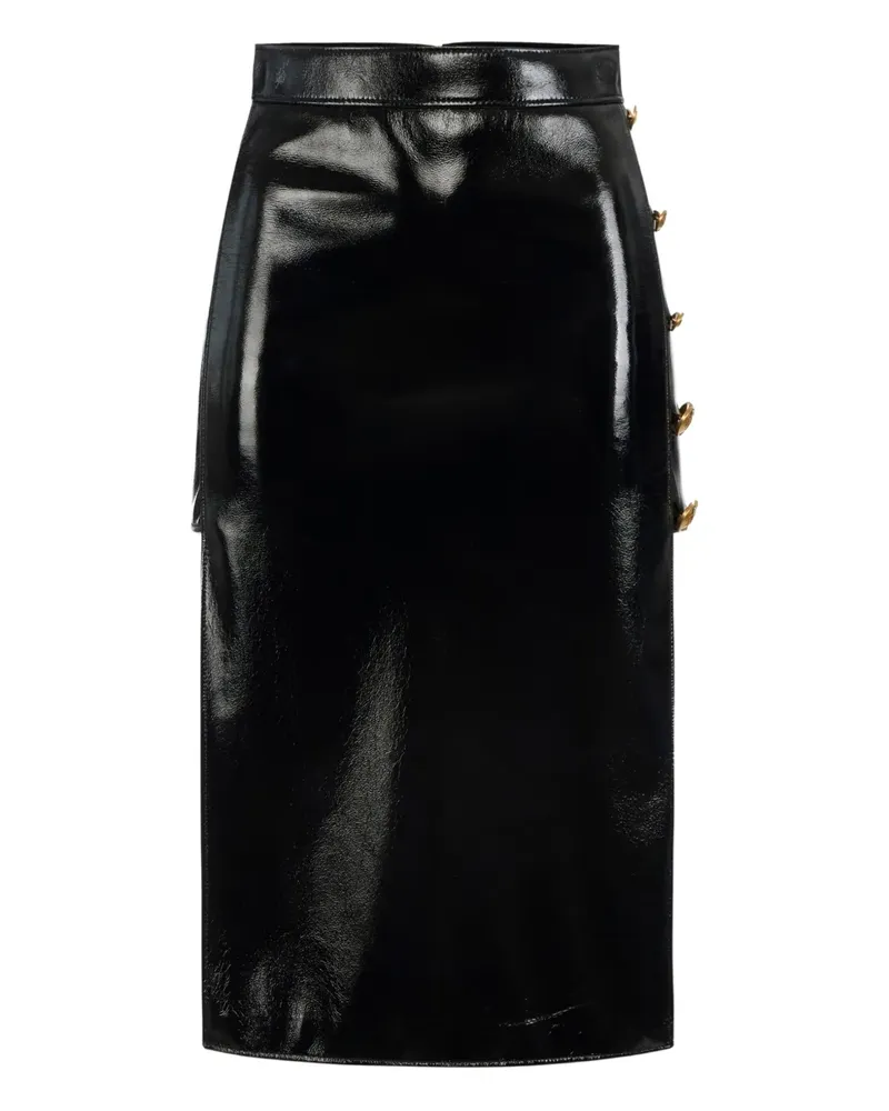 Elisabetta Franchi Midirock mit Knopfdetail - Schwarz Schwarz