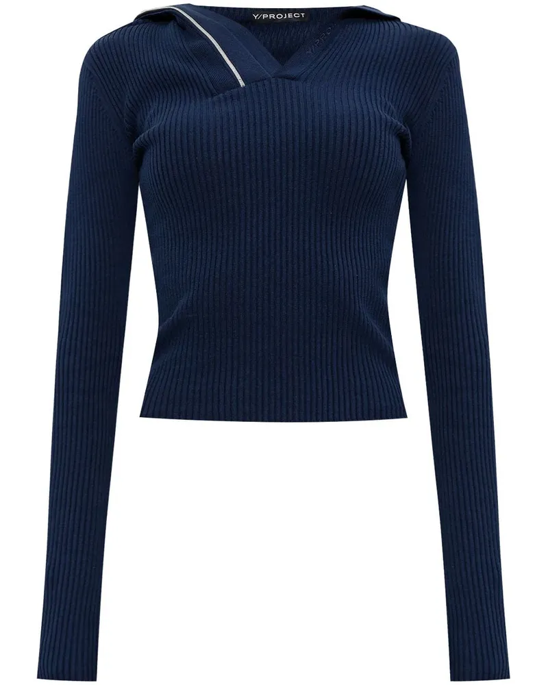 Y/PROJECT Geripptes Top - Blau Blau