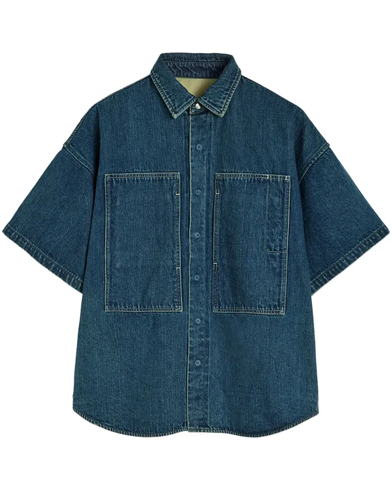 Jil Sander Jeanshemd mit verdecktem Verschluss - Blau Blau