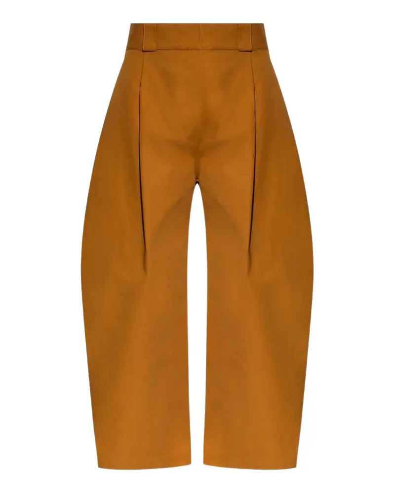 Balenciaga pleated wide-leg cropped trousers - Braun Braun