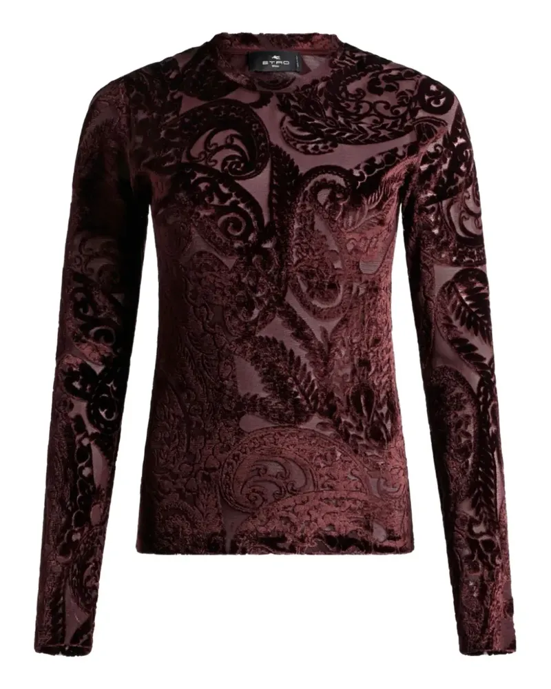 Etro Samtoberteil aus Paisley-Jacquard - Braun Braun