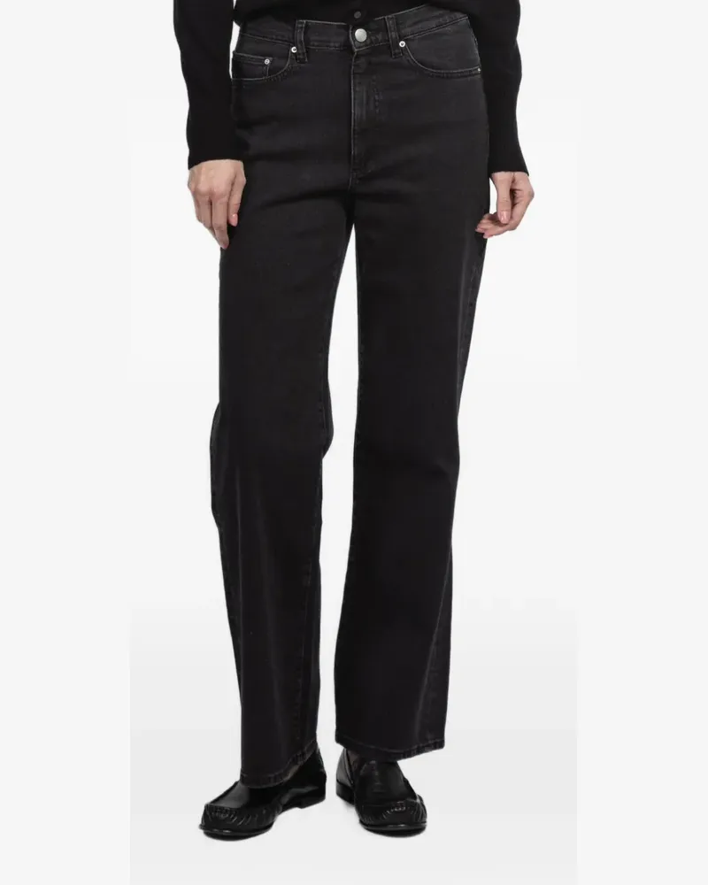 DL1961  Karmine buttoned denim wide-leg jeans - Schwarz Schwarz