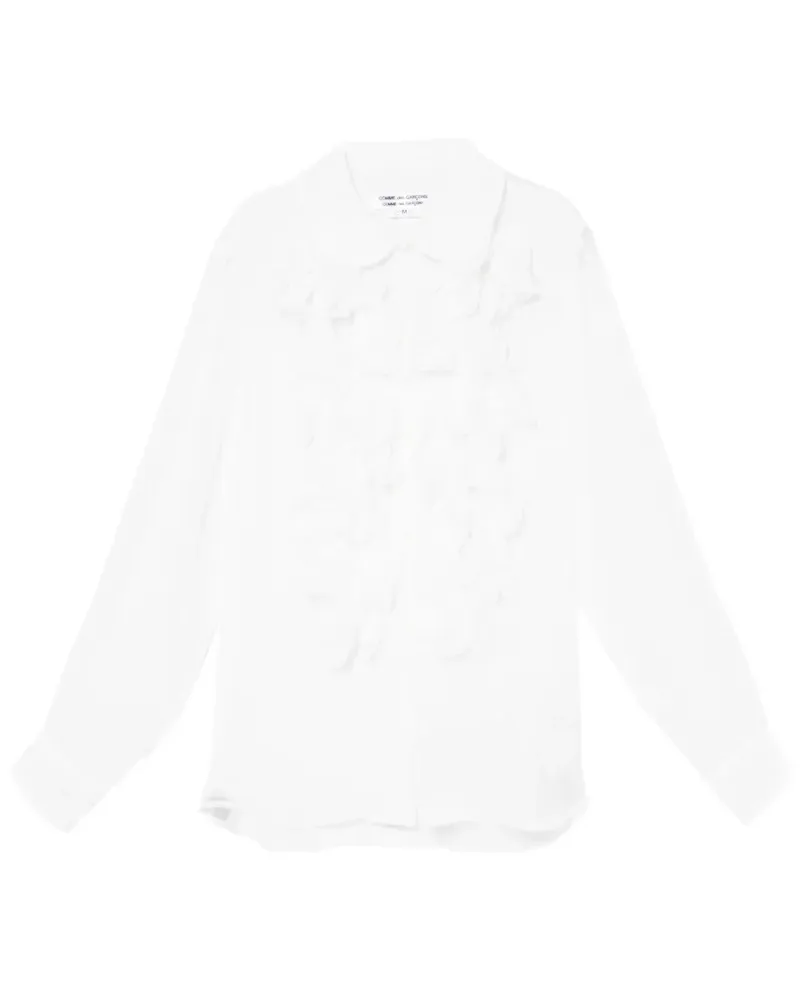 Comme des Garçons Hemd mit Blumenstickerei - Weiß Weiß