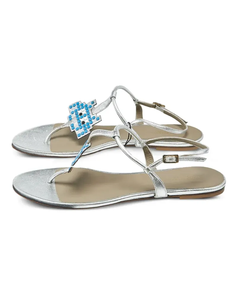 Anya Hindmarch Sandalen mit Zehensteg - Silber Silber