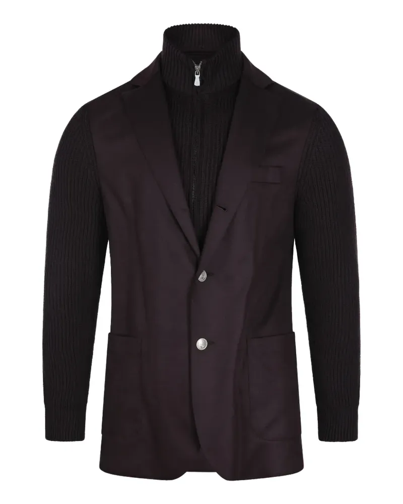 Eleventy Gerippte Jacke im Layering-Look - Braun Braun
