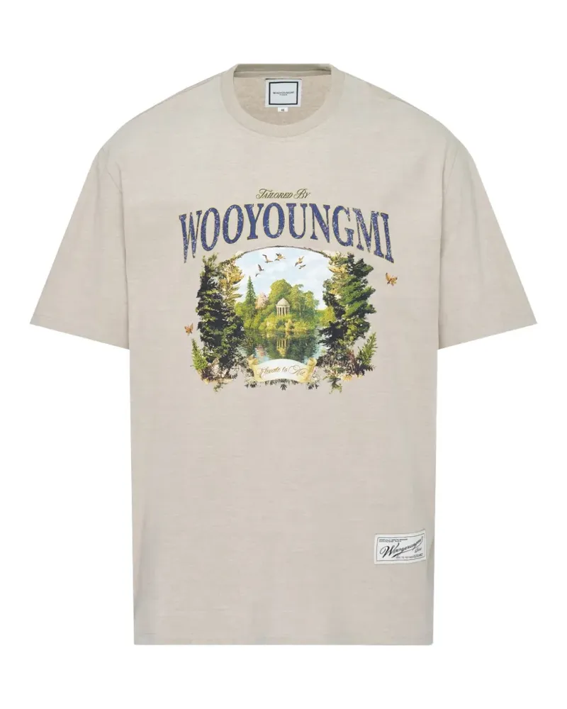 Wooyoungmi scenic-print T-shirt - Nude Nude
