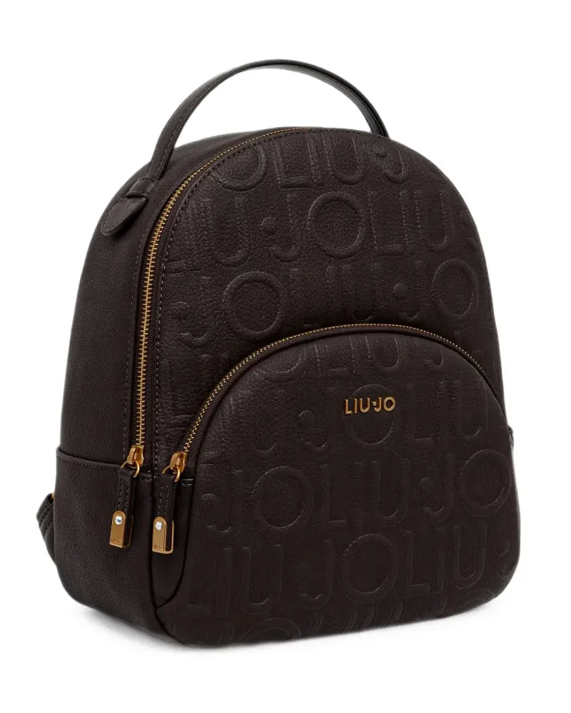 Liu Jo logo-embossed backpack - Braun Braun