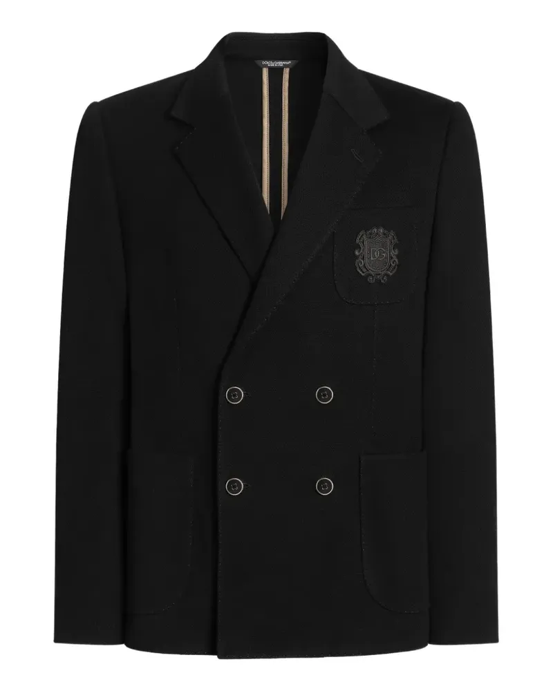 Dolce & Gabbana Zweireihige Portofino Jersey-Jacke - Schwarz Schwarz