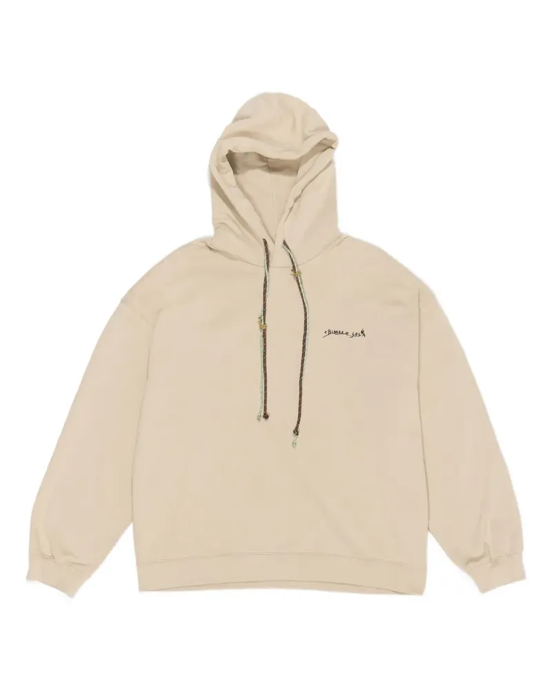 BIMBA Y LOLA graphic-print cotton hoodie - Nude Nude