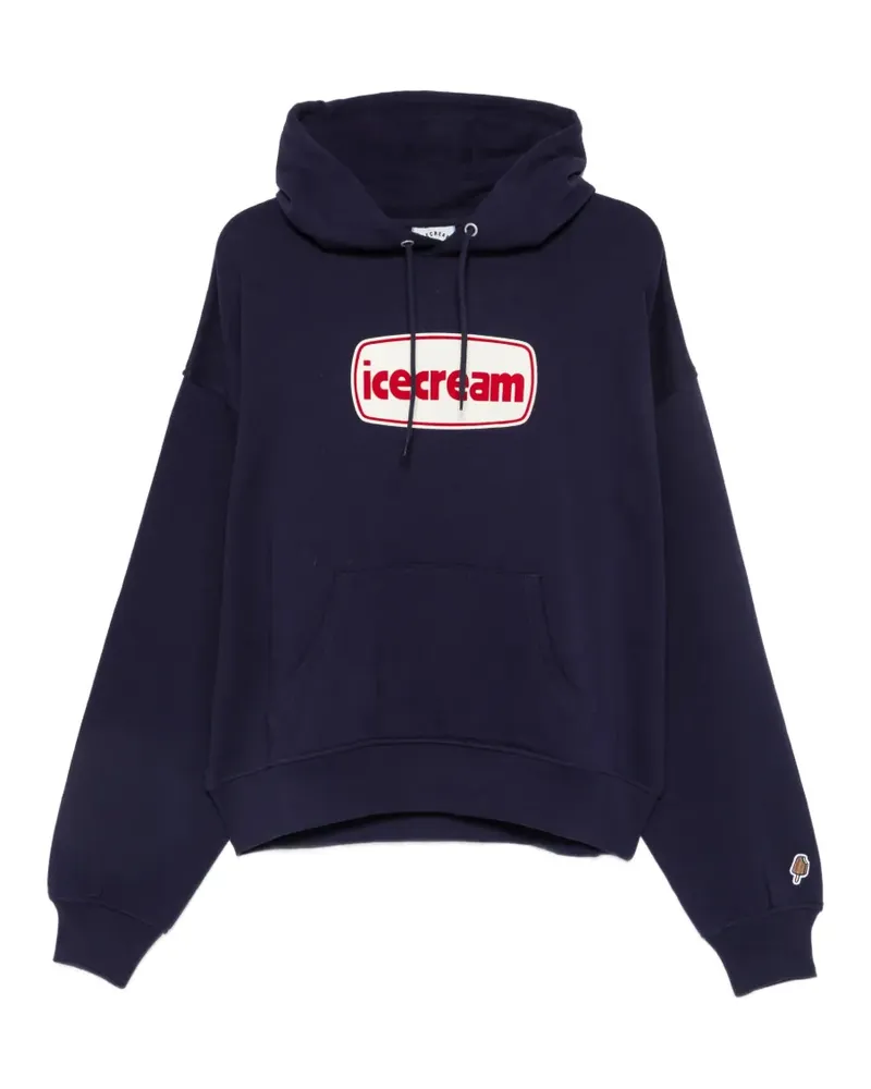 ICECREAM logo-print drawstring hoodie - Blau Blau
