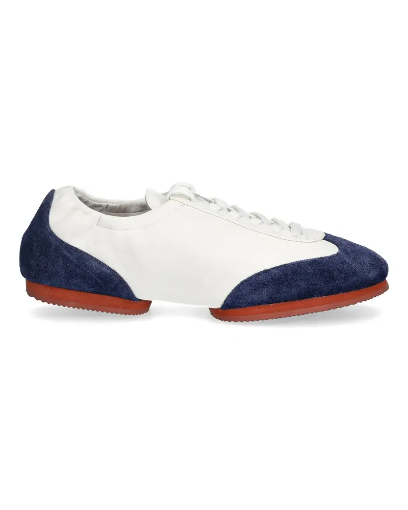 Ralph Lauren suede-panel sneakers - Weiß Weiß