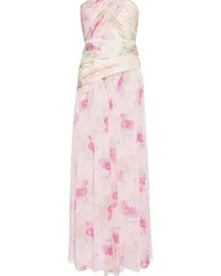 LoveShackFancy Schulterfreies Kleid mit Blumen-Print Rosa