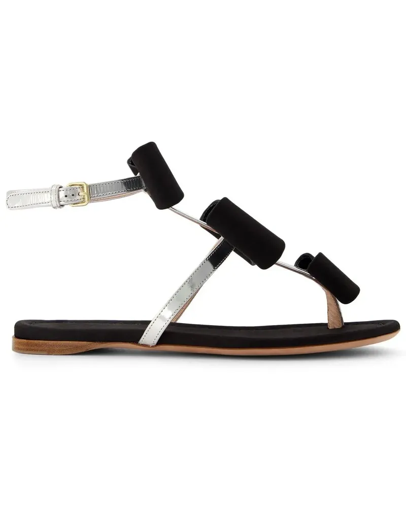 Giambattista Valli Flatform-Sandalen mit Schleife - Schwarz Schwarz