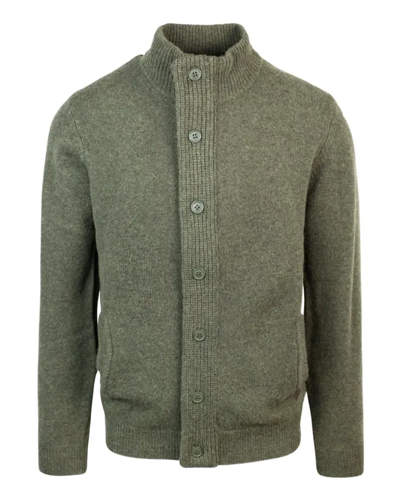 Barbour elbow-patch zip-up sweater - Grün Grün